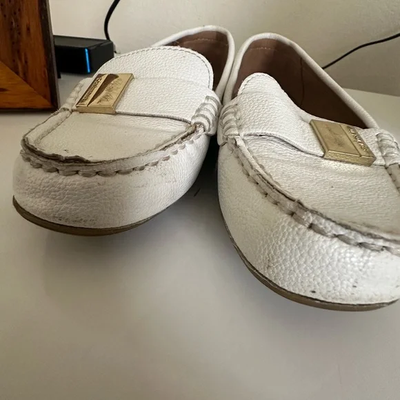 Calvin Klein White Loafers with Gold Accent - Picture 5 of 5